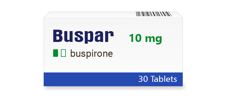 Packaging of Buspar 10 mg tablets