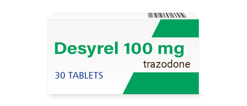 Packaging of Desyrel 100 mg tablets